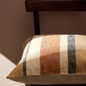 Striped Linen-blend Cushion Cover